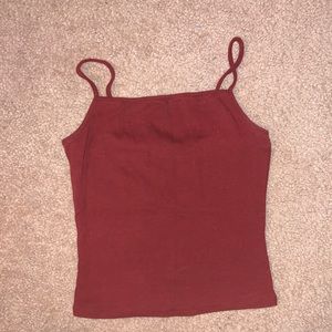 Garage medium burgundy square neck tank